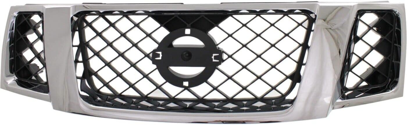 Front Grille Chrome Shell With Black Insert Plastic 2008-2012 Nissan Pathfinder Direct Replacement Compatible With 2008-2012 Nissan Pathfinder NI1200251 62310ZS00A