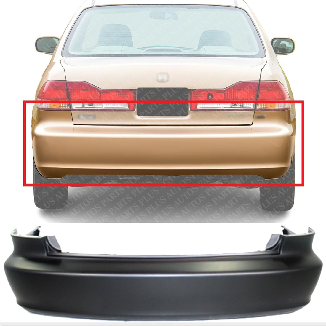 Rear Bumper Cover Primed Direct Replacement Compatible With 1998-2002 Honda Accord HO1100184 04715S84A91ZZ