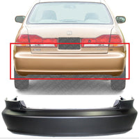 Rear Bumper Cover Primed Direct Replacement Compatible With 1998-2002 Honda Accord HO1100184 04715S84A91ZZ