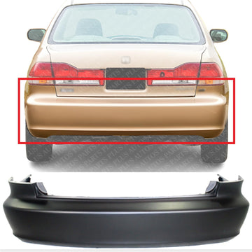 Rear Bumper Cover Primed Direct Replacement Compatible With 1998-2002 Honda Accord HO1100184 04715S84A91ZZ