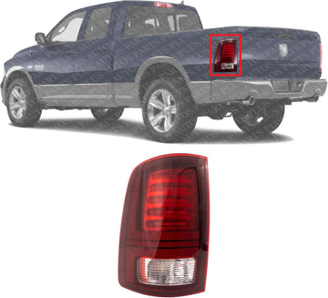 AUTOS PARTS PLUS Tail Light Assembly With Black Interior Left Driver Side Direct Replacement Compatible With 2013-2018 Ram 1500/2014-2018 2500 3500 CH2800202 68093081AC