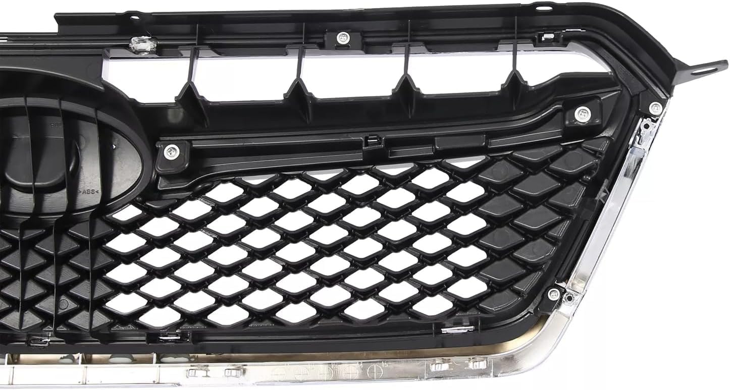 Front Bumper Cover Primed + Upper Grilles Textured Black Shell & Insert With Chrome Moldings+ Head Lights Left & Right Side Direct Replacement Compatible With 2015-2016 Subaru Impreza