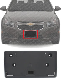 Front License Plate Bracket Textured Plastic Direct Replacement Compatible with 2011-2014 Chevrolet Cruze GM1068145 95094483
