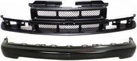 AUTOS PARTS PLUS Front Bumper Primed Steel + Grille Primed Shell & With Mesh Insert Direct Replacement Compatible With 1998-2005 Chevrolet Blazer / 1998-2004 S-10 GM1002367 GM1200418 15007660 12472710