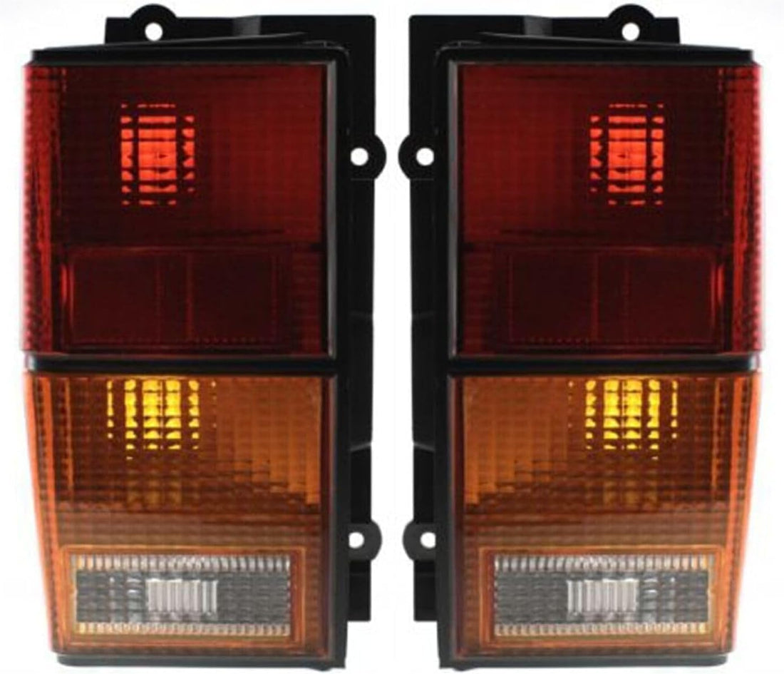 Set Of 2 Tail Light Assembly Plastic Lens And Housing Left Driver & Right Passenger Side Direct Replacement Compatible With 1984-1996 Jeep Cherokee CH2801106 CH2800105