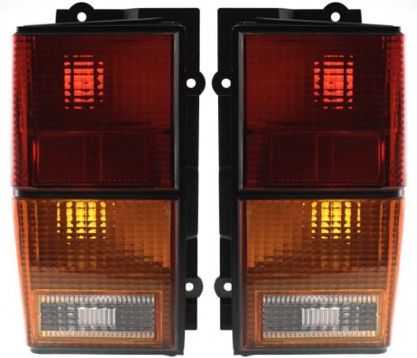 Set Of 2 Tail Light Assembly Plastic Lens And Housing Left Driver & Right Passenger Side Direct Replacement Compatible With 1984-1996 Jeep Cherokee CH2801106 CH2800105