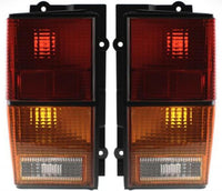 Set Of 2 Tail Light Assembly Plastic Lens And Housing Left Driver & Right Passenger Side Direct Replacement Compatible With 1984-1996 Jeep Cherokee CH2801106 CH2800105