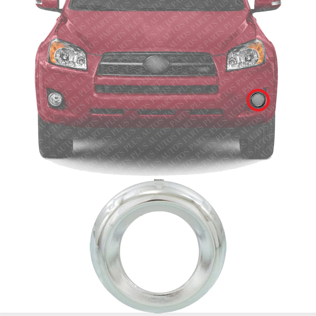 Front Fog Light Molding Chrome Left Driver Side Direct Replacement Compatible With 2009-2012 Toyota RAV4 TO1038128 521280R030