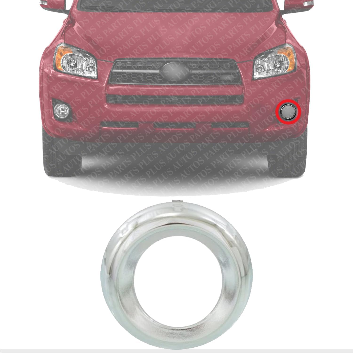 Front Fog Light Molding Chrome Left Driver Side Direct Replacement Compatible With 2009-2012 Toyota RAV4 TO1038128 521280R030