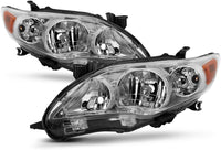 Set OF 2 Front Head Light Left Driver & Right Passenger Side Direct Replacement Compatible With 2011-2013 Toyota Corolla TO2502203 TO2503203 TO2502204 TO2503204 8111002B50 8115002B50