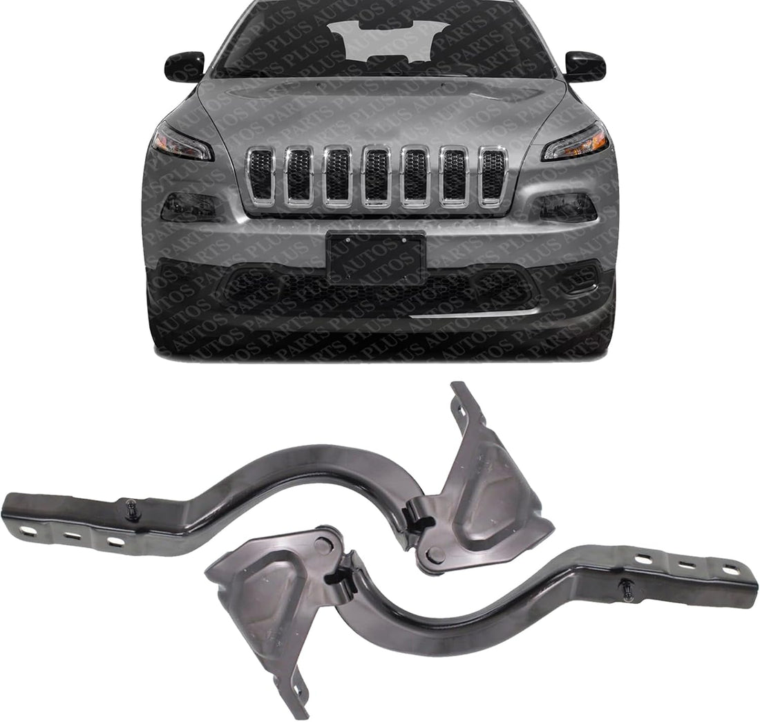 Set of 2 Front Hood Hinge Steel Right Passenger & Left Driver Side Direct Replacement Compatible with 2014-2018 Jeep Cherokee CH1236139 CH1236138 68103056AA 68103057AA