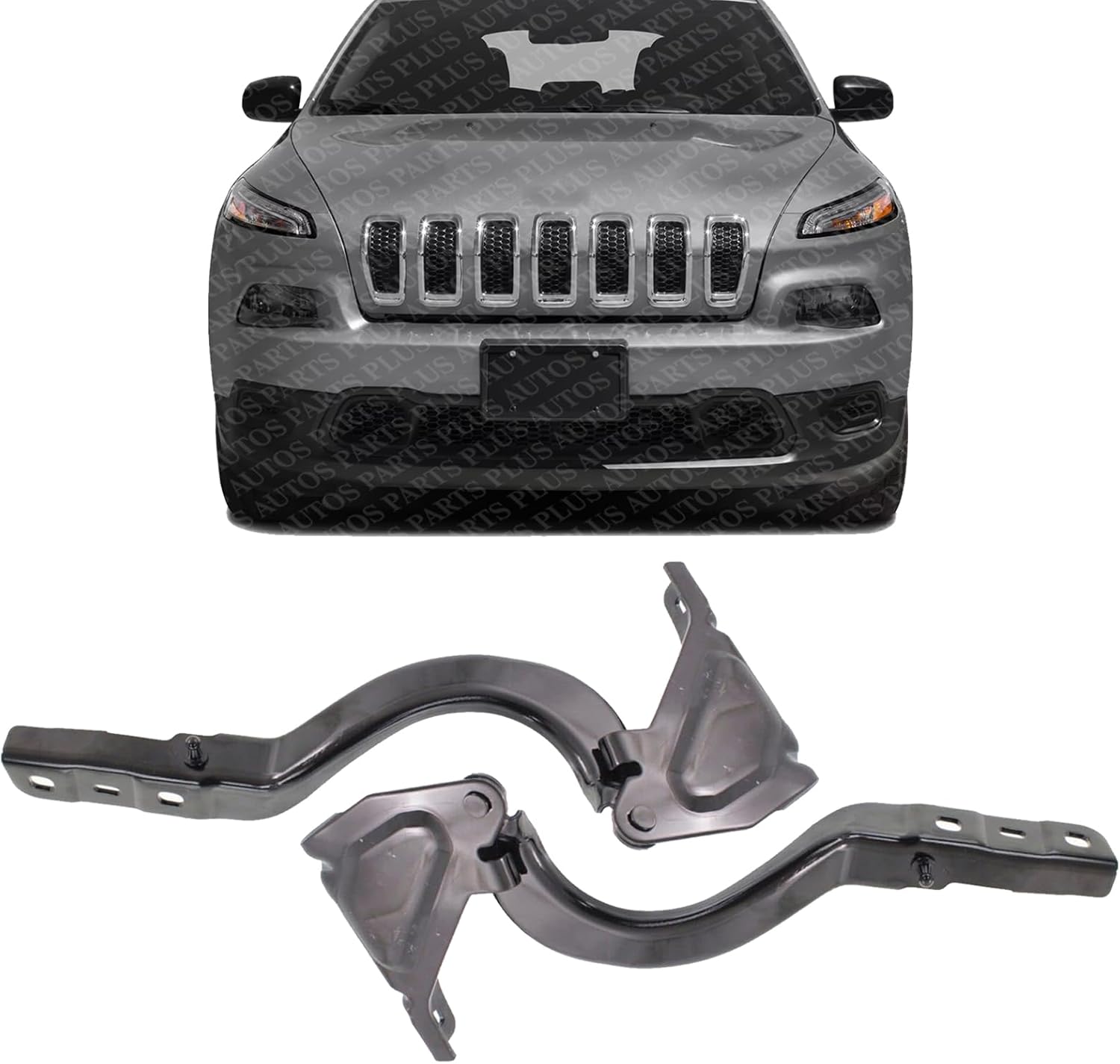 Set of 2 Front Hood Hinge Steel Right Passenger & Left Driver Side Direct Replacement Compatible with 2014-2018 Jeep Cherokee CH1236139 CH1236138 68103056AA 68103057AA