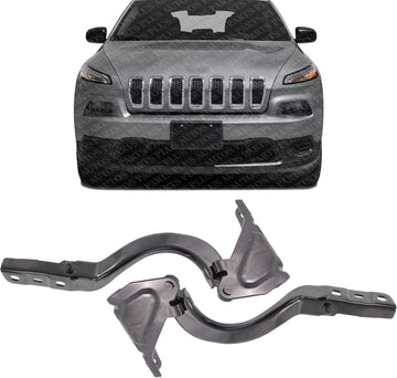 Set of 2 Front Hood Hinge Steel Right Passenger & Left Driver Side Direct Replacement Compatible with 2014-2018 Jeep Cherokee CH1236139 CH1236138 68103056AA 68103057AA
