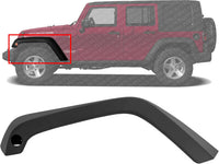 AUTOS PARTS PLUS Front Fender Flare Textured Left Driver Side Direct Replacement Compatible With 2007-2018 Jeep Wrangler CH1268119 5KF09RXFAH