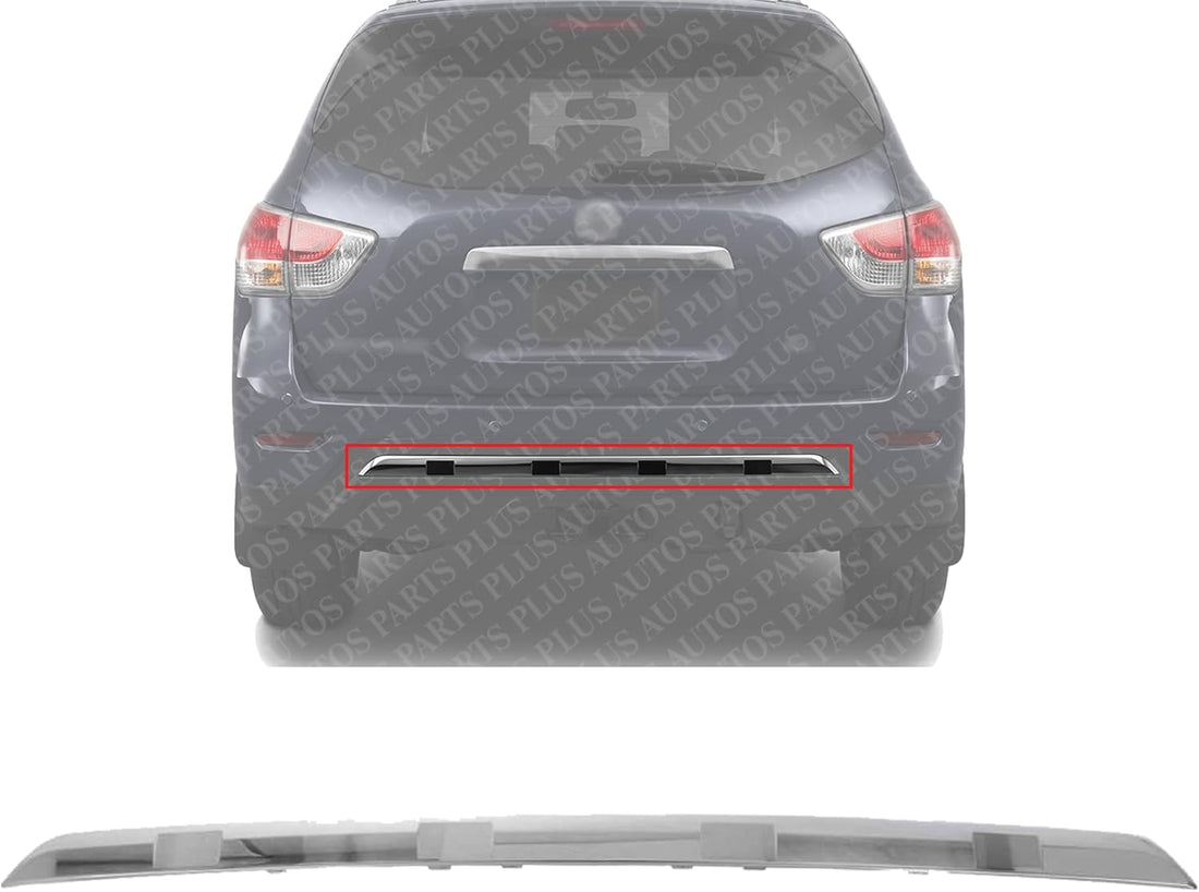 Rear Bumper Cover Molding Chrome Plastic Direct Replacement Compatible with 2013-2016 Nissan Pathfinder NI1144104 850723KA0A