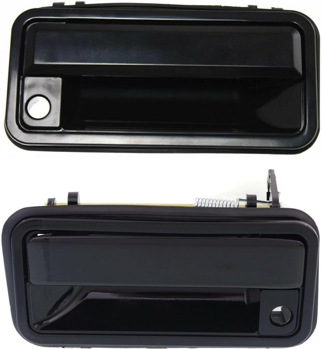 AUTOS PARTS PLUS Set of 2 Front Exterior Door Handle Smooth Black Left Driver & Right Passenger Side Direct Replacement Compatible with 1988-2002 GMC/Chevrolet C/K Series GM1310172 GM1311172