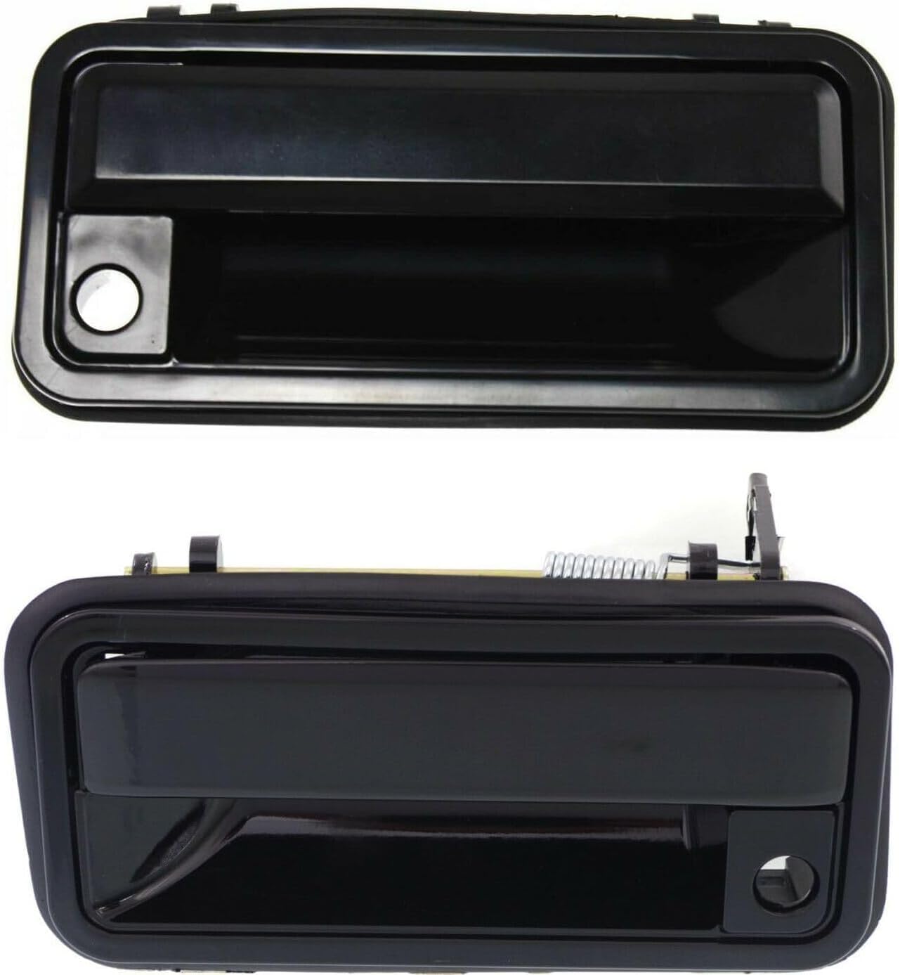 AUTOS PARTS PLUS Set of 2 Front Exterior Door Handle Smooth Black Left Driver & Right Passenger Side Direct Replacement Compatible with 1988-2002 GMC/Chevrolet C/K Series GM1310172 GM1311172