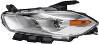 Front Head Light Assembly Halogen Chrome Interior Left Driver Side Direct Replacement Compatible With 2013-2015 Dodge Dart 68081389AL-PFM REPD100162