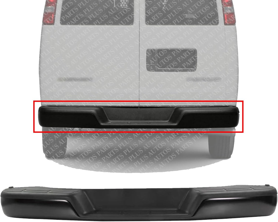 Rear Bumper Face Bar Primed Steel Direct Replacement Compatible With 1996-2023 Chevrolet Express/GMC Savana GM1103143 84361129 25962250