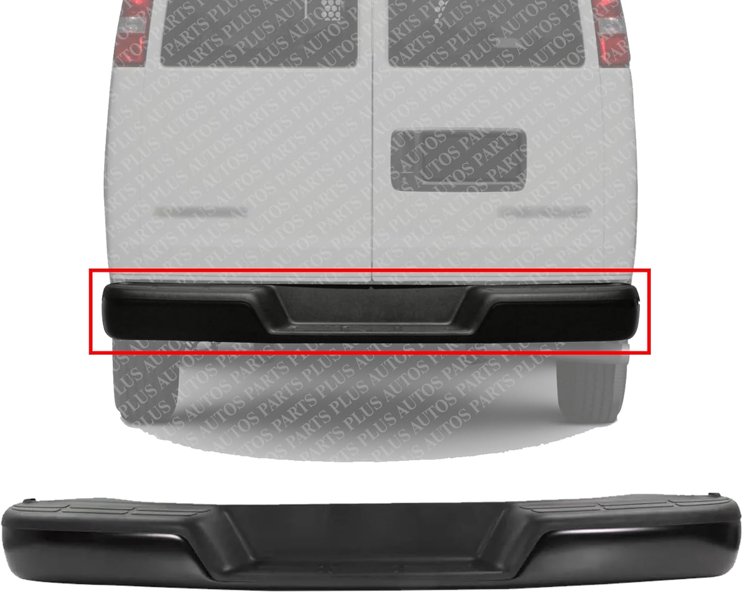Rear Bumper Face Bar Primed Steel Direct Replacement Compatible With 1996-2023 Chevrolet Express/GMC Savana GM1103143 84361129 25962250
