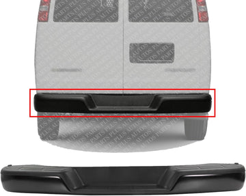 Rear Bumper Face Bar Primed Steel Direct Replacement Compatible With 1996-2023 Chevrolet Express/GMC Savana GM1103143 84361129 25962250