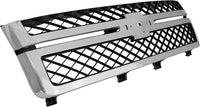 Front Grille Chrome Shell With Primed Insert + Hood Molding Direct Replacement Compatible With 2011-2014 Chevrolet Silverado 2500HD 3500HD GM1200639 GM1235124 20963700 20966058