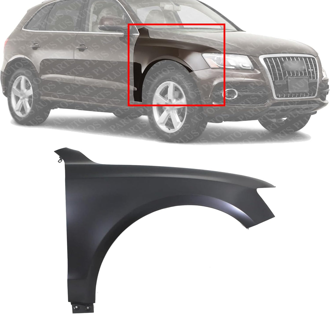 Front Fender Primed Steel Right Passenger Side Direct Replacement Compatible With 2009-2017 Audi Q5 / SQ5 AU1241134 AU1241122 8R0821106A 8R0821106