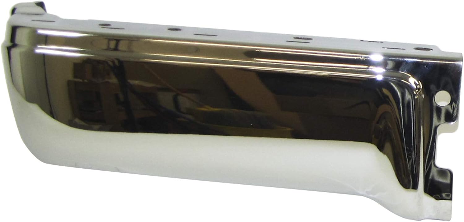 Rear Bumper End Cap Chrome Steel Without Sensors Holes Right Passenger Side Direct Replacement Compatible With 2009-2014 Ford F-150 FO1102374 9L3Z17906A