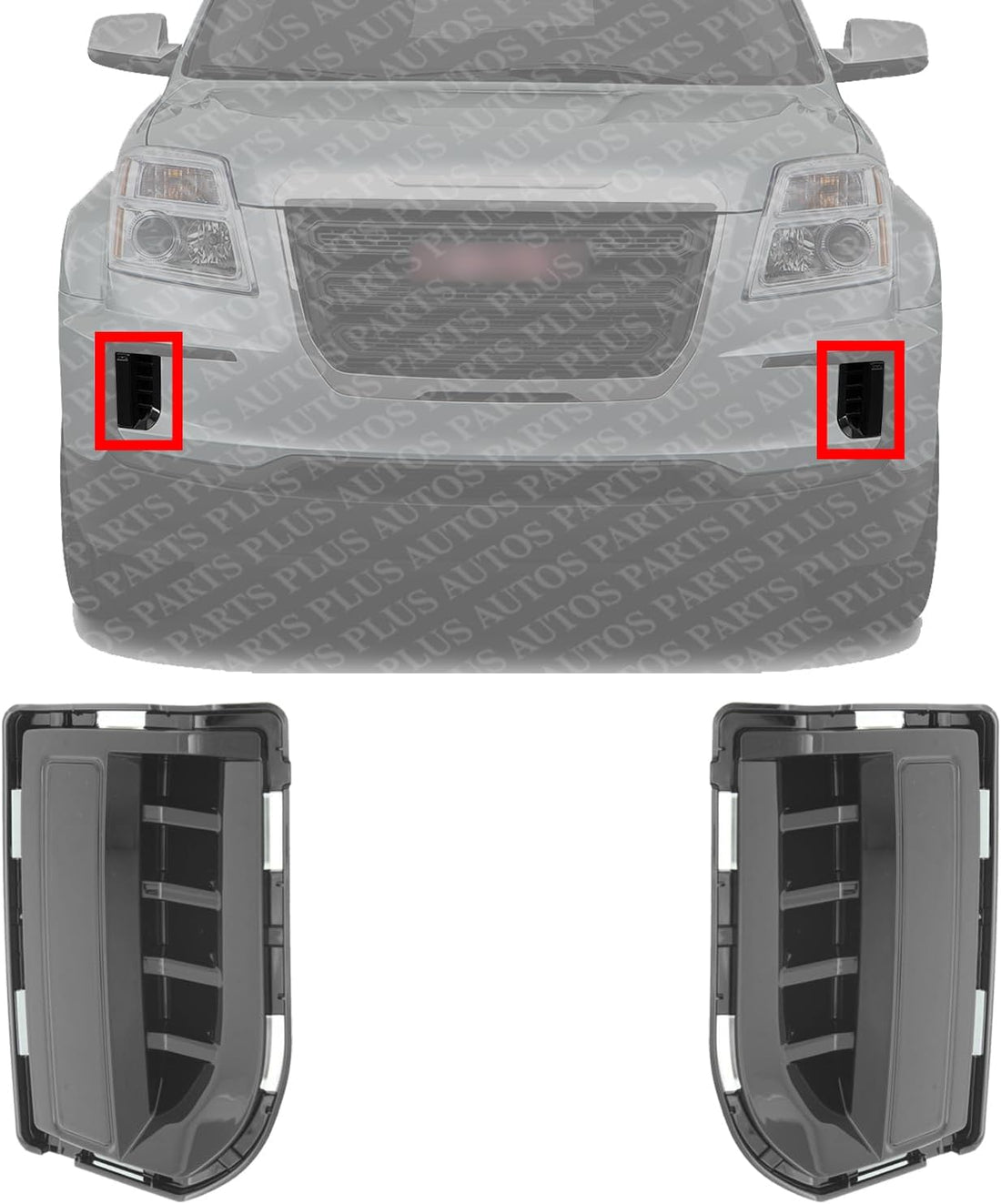 Set Of 2 Front Fog Light Cover Left Driver & Right Passenger Side Direct Replacement Compatible With 2016-2017 GMC Terrain GM1039207 GM1038207 23372630 23372629