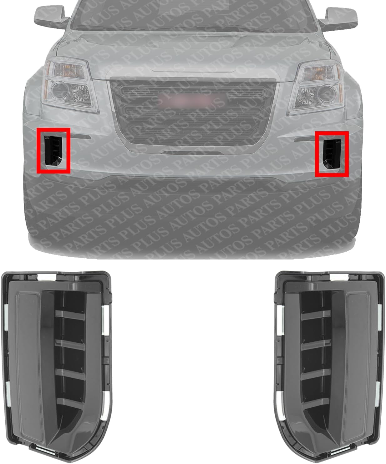 Set Of 2 Front Fog Light Cover Left Driver & Right Passenger Side Direct Replacement Compatible With 2016-2017 GMC Terrain GM1039207 GM1038207 23372630 23372629