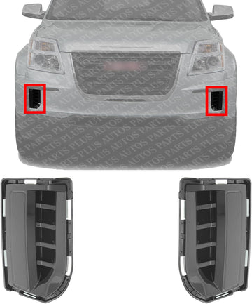 Set Of 2 Front Fog Light Cover Left Driver & Right Passenger Side Direct Replacement Compatible With 2016-2017 GMC Terrain GM1039207 GM1038207 23372630 23372629
