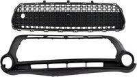 Front Bumper Cover Lower + Center Grille Textured Direct Replacement Compatible With 2014-2016 Kia Soul KI1015104 KI1036119 86561B2000 86512B2000