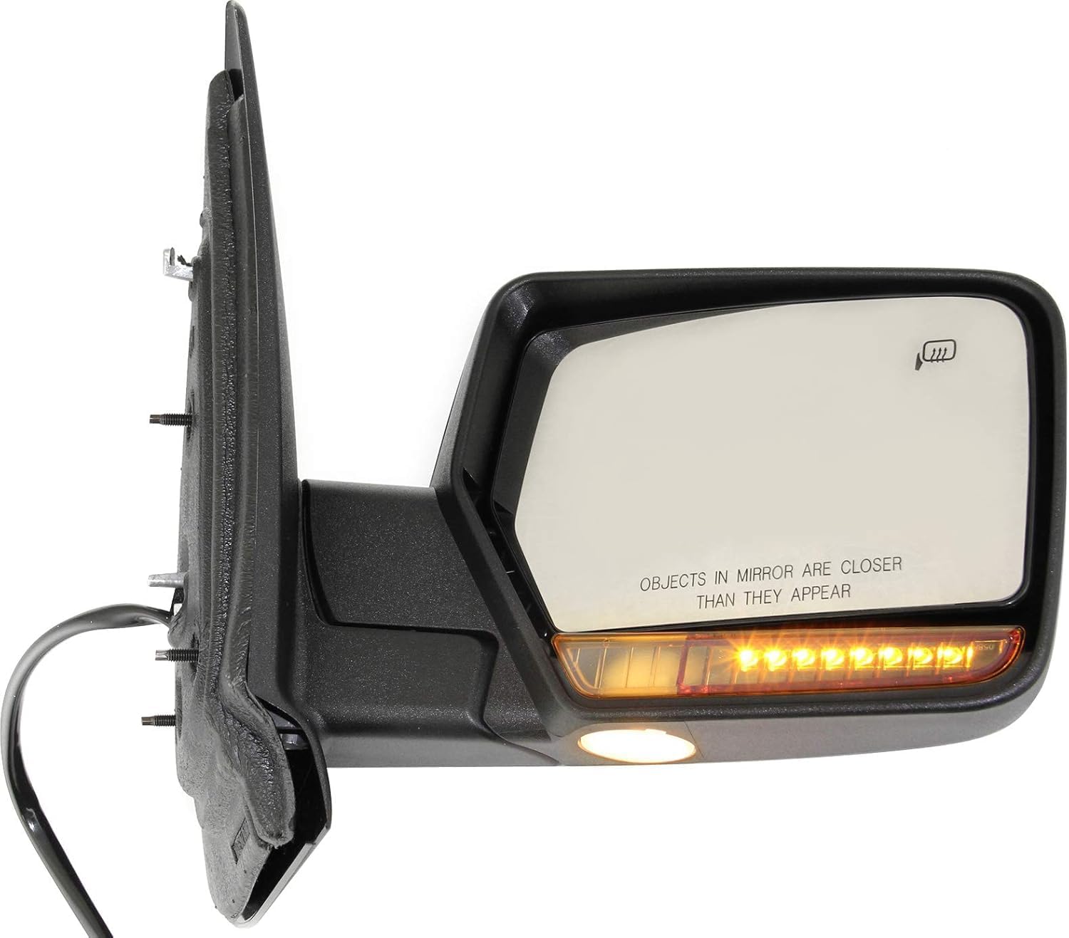 Front Power Mirror Manual Folding Heated Textured Right Passenger Side Direct Replacement Compatible With 2011 Ford Expedition FO1321363 8L1Z17682BA BL1Z17682BA-PFM