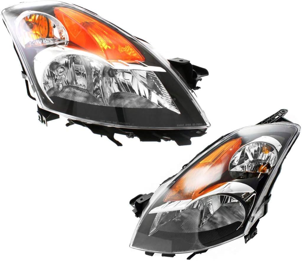 Set Of 2 Front Head Light Assembly Left Driver & Right Passenger Side Direct Replacement Compatible With 2007-2009 Nissan Altima NI2502187 NI2503187 26060JA00B 26010JA00B