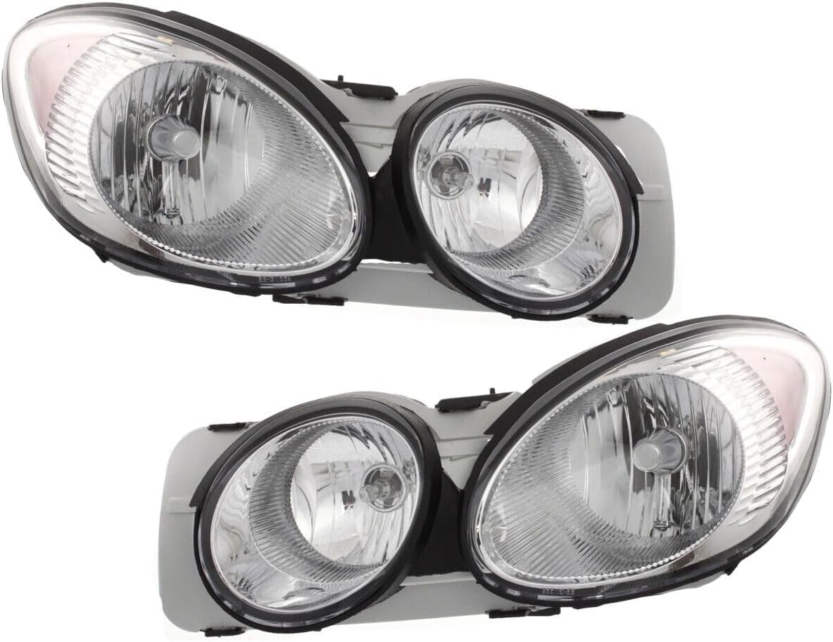 Set of 2 Front Headlight Assembly Right Passenger & Left Driver Side Direct Replacement Compatible With 2005-2007 Buick Allure/LaCrosse GM2518142 GM2519142 25942066 25942067