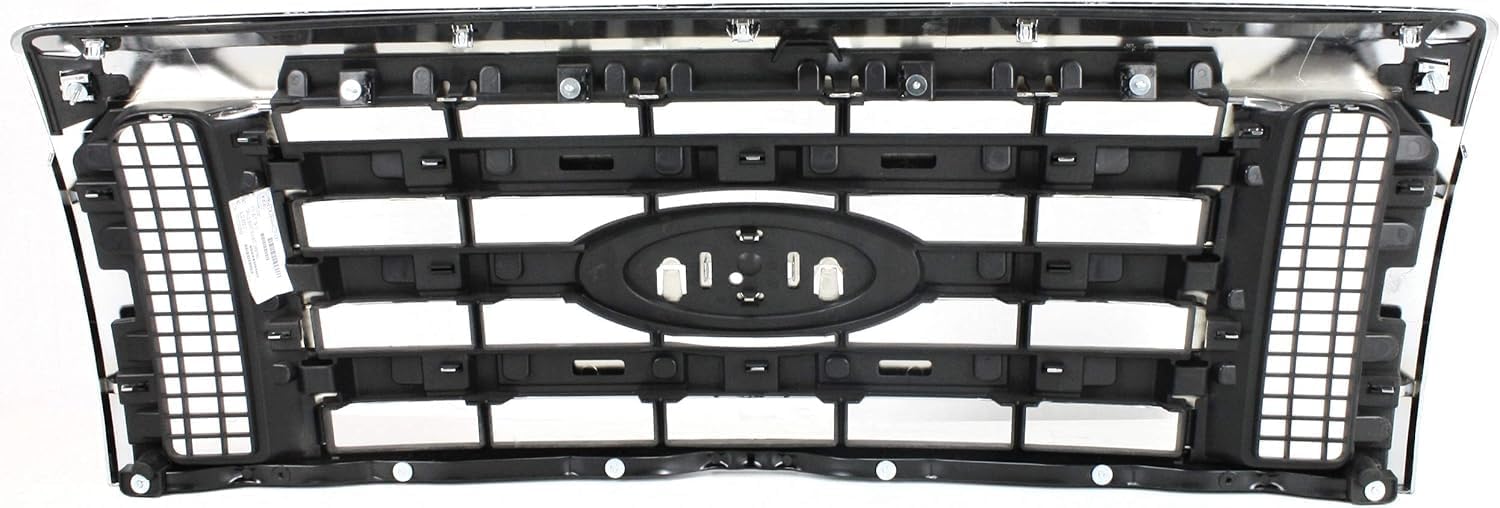 Front Grille Chrome Shell & Primed Insert Direct Replacement Compatible With 2009-2012 Ford F-150 FO1200511 9L3Z8200D
