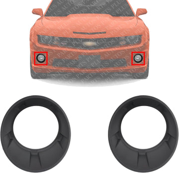 Set Of 2 Front Fog Light Molding Bezel Primed Left Driver & Right Passenger Side Direct Replacement Compatible With 2010-2013 Chevrolet Camaro GM1039118 GM1038118 92218024 92218023