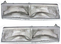 Set Of 2 Front Headlights Assembly Right Passenger & Left Driver Side Direct Replacement Compatible With 1989-1990 Mercury Cougar / 1992-1994 Grand Marquis FO2502126 FO2503126