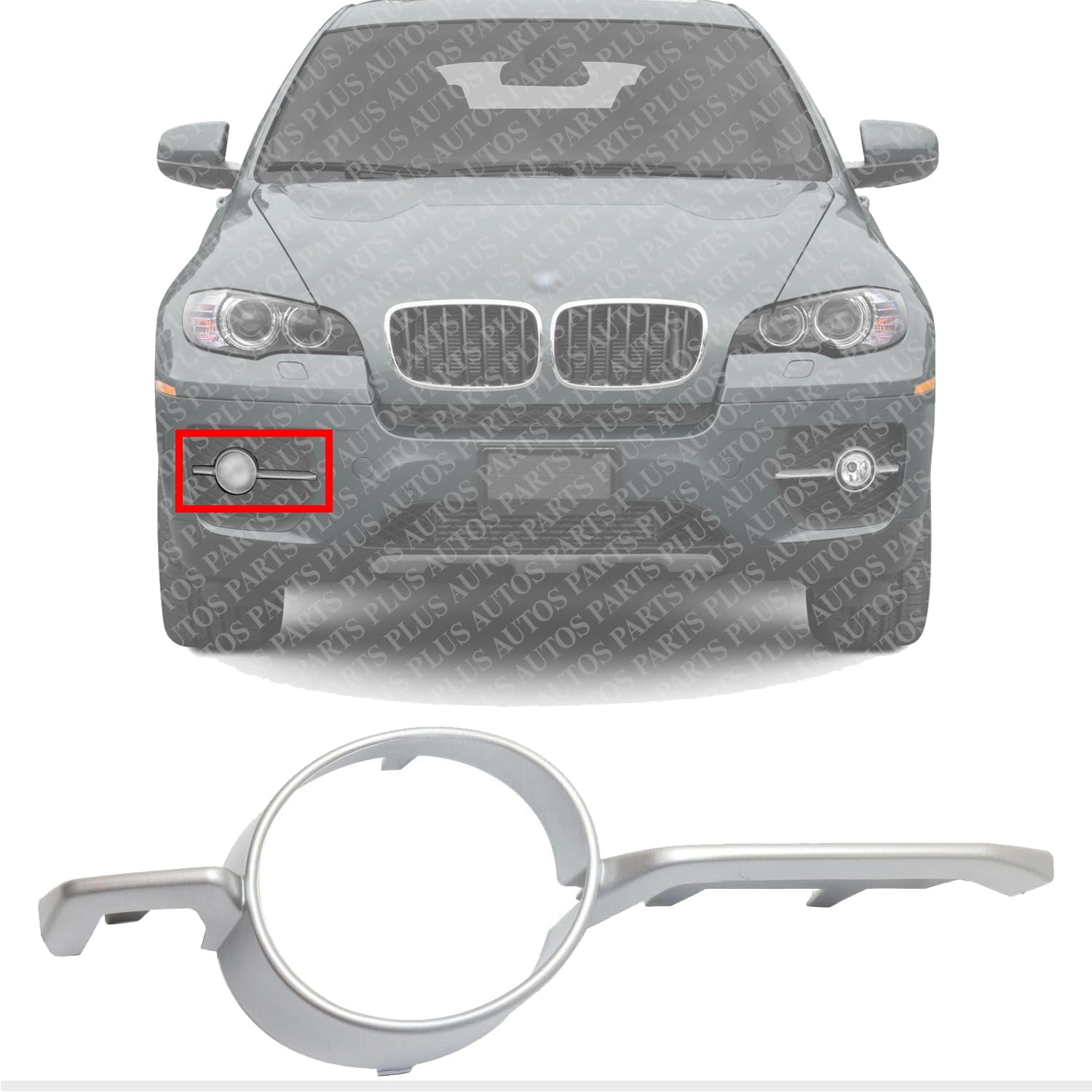 Front Fog Light Trim Molding Primed Right Passenger Side Direct Replacement Compatible With 2008-2014 BMW X6-Series BM1039161 51117188386