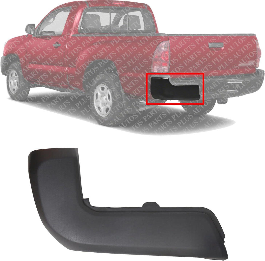 Rear Bumper End Cap Left Driver Side Without Park Assist Sensor Holes Direct Replacement Compatible With 2016-2023 Toyota Tacoma TO1104133 5215604010