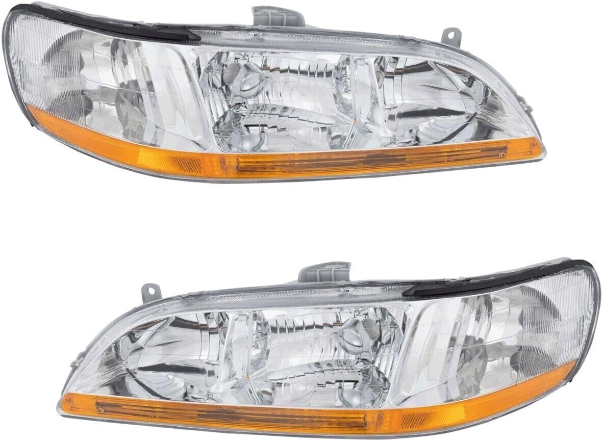 Set Of 2 Front Headlight Lens And Housing Right Passenger & Left Driver Side Direct Replacement Compatible With 1998-2000 Honda Accord HO2503111 HO2502111 33101S84A01 33151S84A01