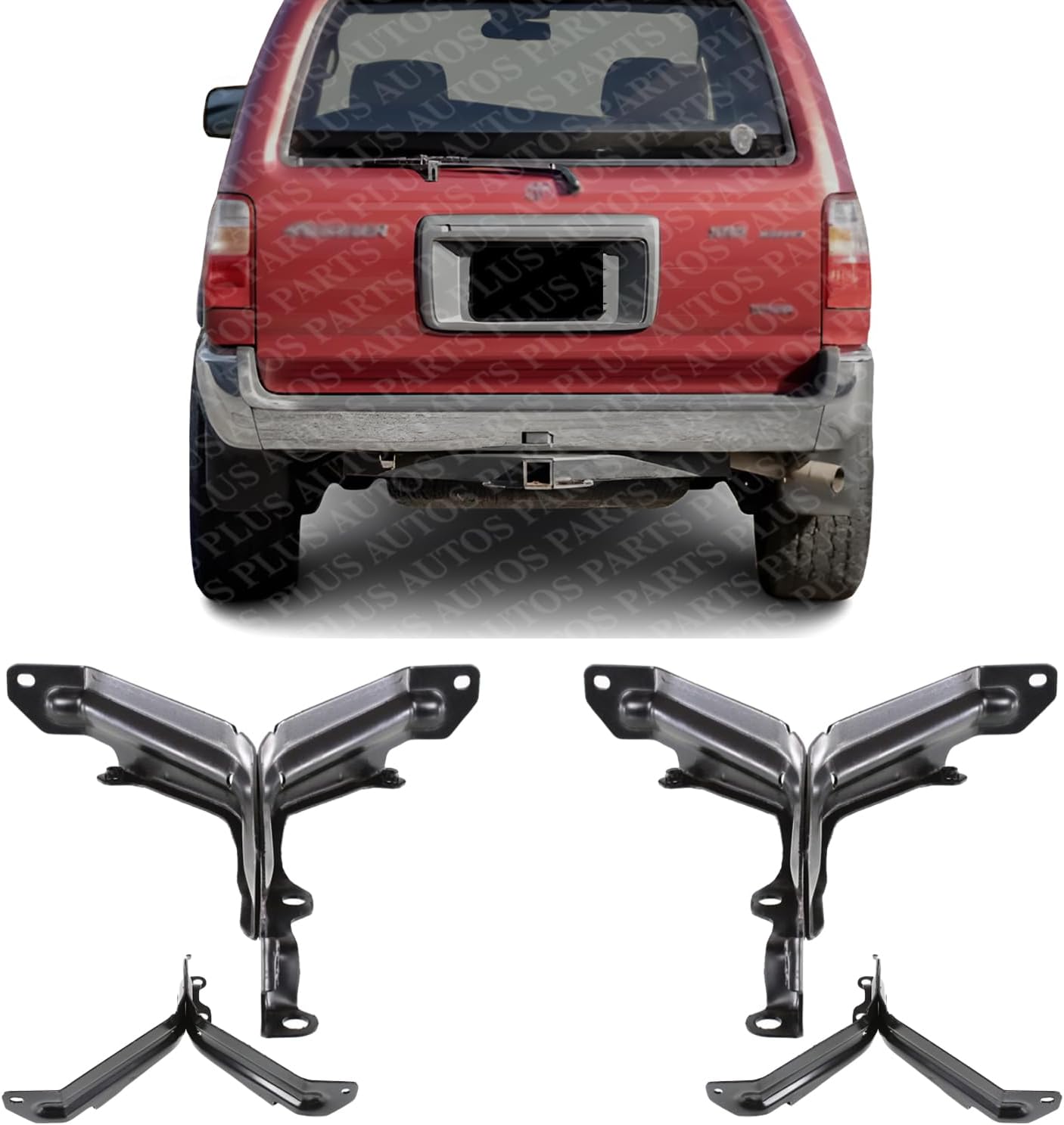 Set Of 2 Rear Bumper Mounting Arm Bracket Steel Left Driver & Right Passenger Side Direct Replacement Compatible With 1996-1998 Toyota 4Runner TO1167104 TO1166104