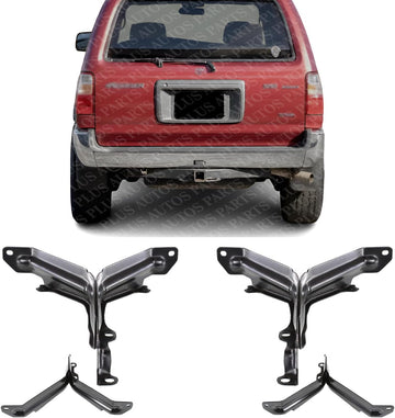 Set Of 2 Rear Bumper Mounting Arm Bracket Steel Left Driver & Right Passenger Side Direct Replacement Compatible With 1996-1998 Toyota 4Runner TO1167104 TO1166104
