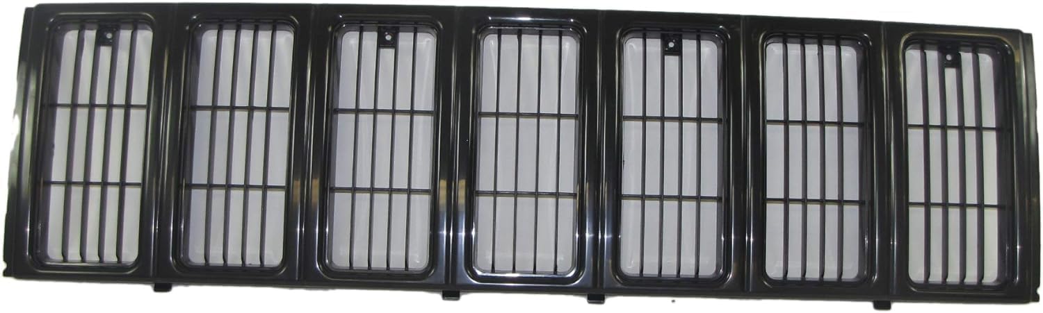 Front Header Panel + Grille + Headlight Doors + Park And Corner Lights Right Passenger & Left Driver Side Direct Replacement Compatible With 1997-2001 Jeep Cherokee CH1220115