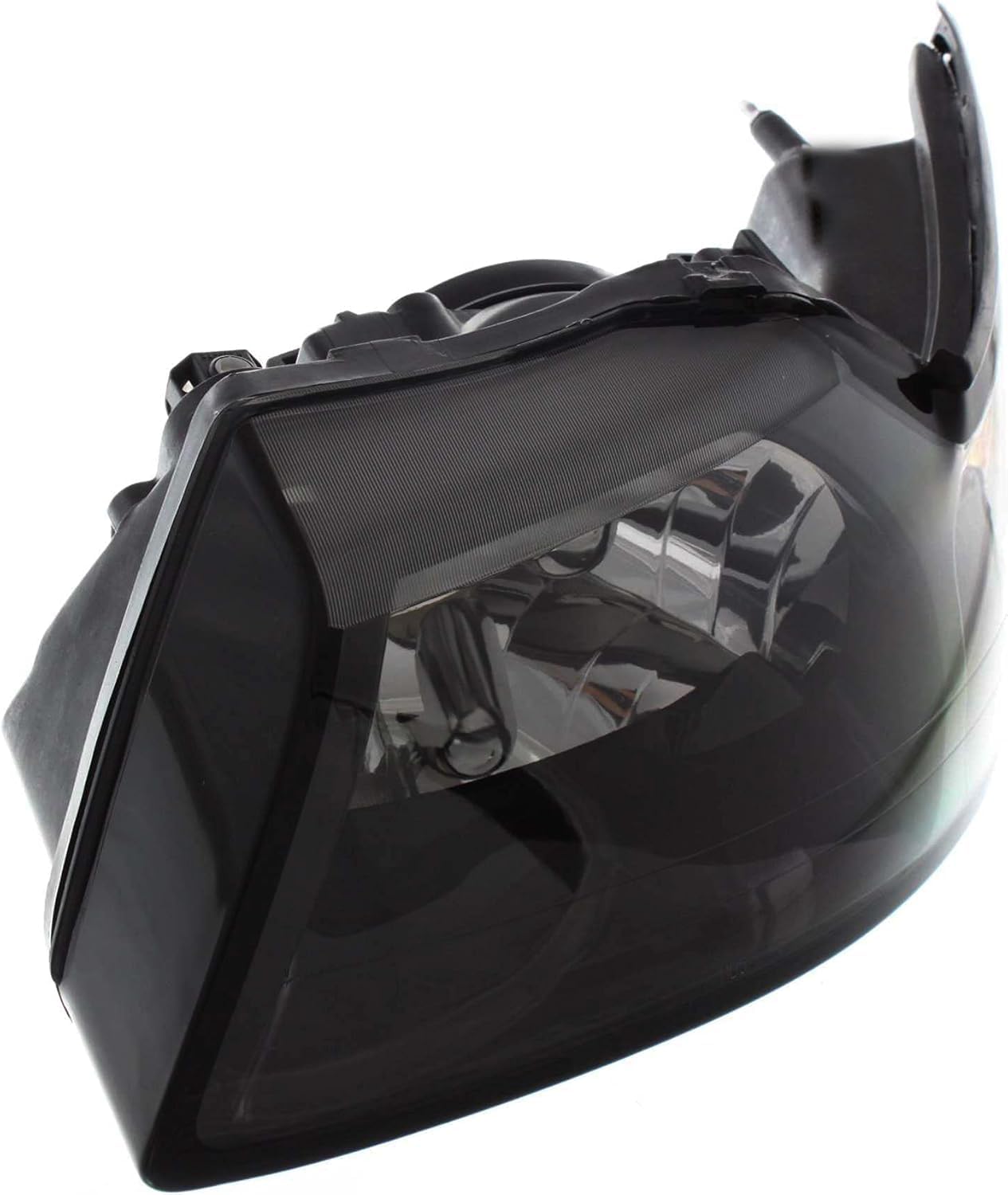 Set Of 2 Front Headlight Lens And Housing With Black Interior Left Driver & Right Passenger Side Direct Replacement Compatible With 1999-2004 Ford Mustang FO2502177 FO2503177