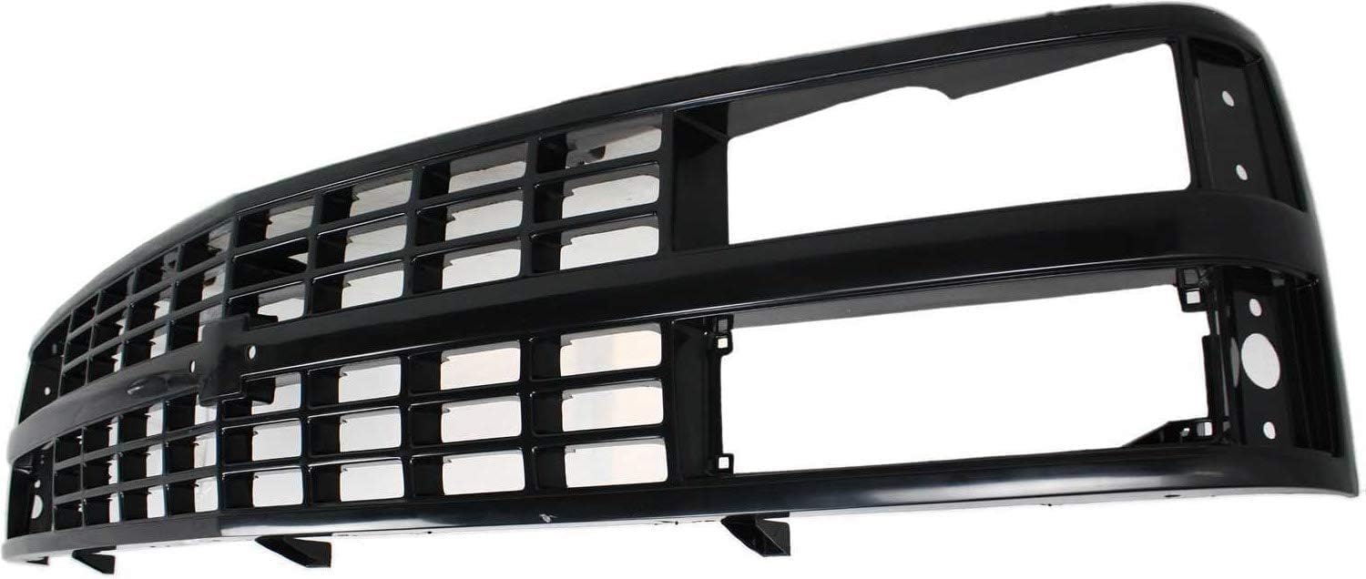 Front Grille Primed Shell And Insert Plastic Direct Replacement Compatible With 1988-1993 Chevrolet / 1992-1993 Blazer C/K-Series GM1200228 88960431