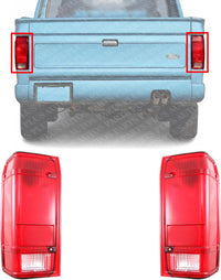Set Of 2 Tail Light Lens And Housing Right Passenger & Left Driver Side Direct Replacement Compatible With 1983-1990 Ford Ranger FO2801104 FO2800105 E9TZ13404A E9TZ13405A