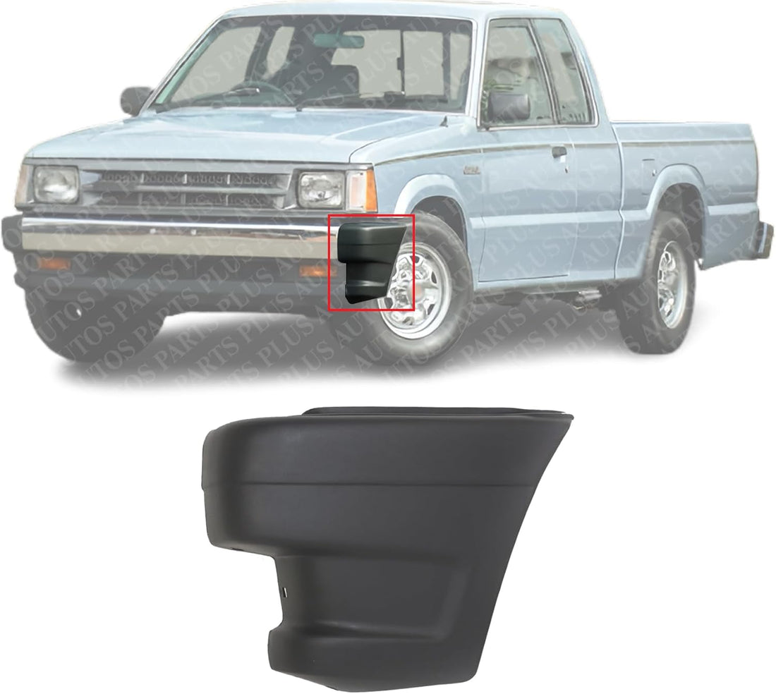 Front Bumper End Cap Primed Left Driver Side Without Molding Holes Direct Replacement Compatible With 1986-1989 Mazda Pickup MA1004104 UB3950050A