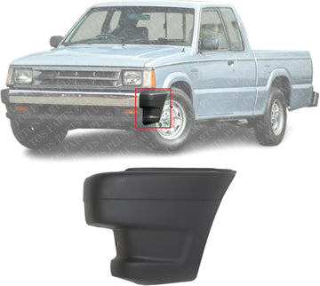 Front Bumper End Cap Primed Left Driver Side Without Molding Holes Direct Replacement Compatible With 1986-1989 Mazda Pickup MA1004104 UB3950050A