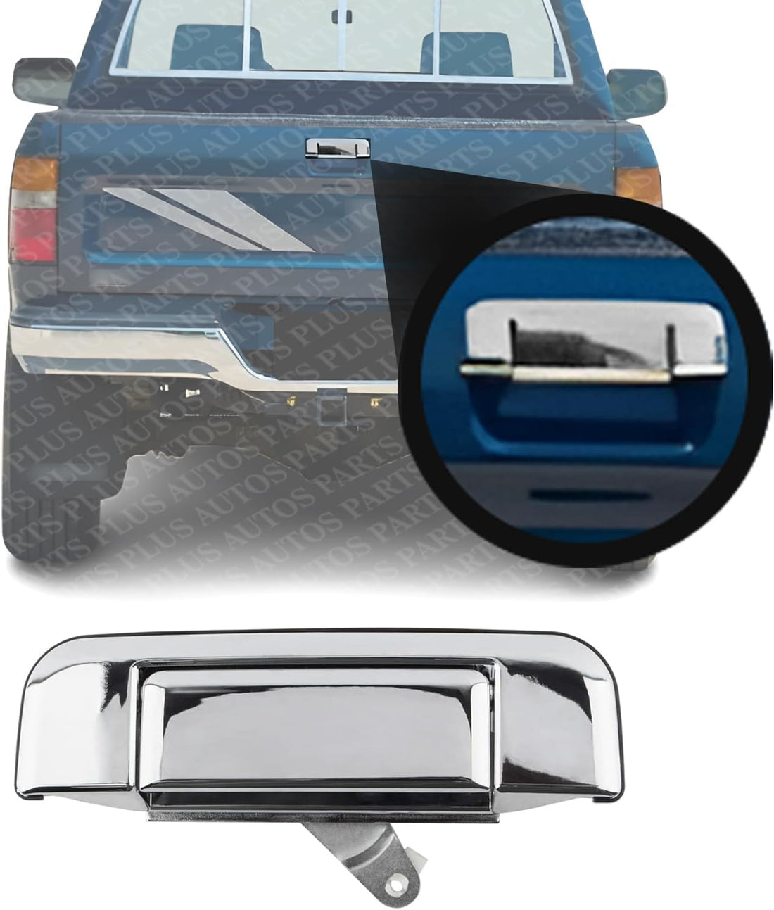 Tailgate Handle Chrome Plastic Direct Replacement Compatible with 1989-1995 Toyota Pickup TO1915104 690900K060